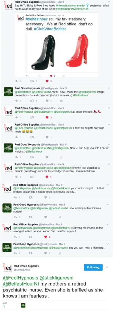 image of twitter conversation about hypnosis