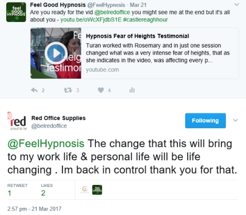 feedback on clients fear of heights