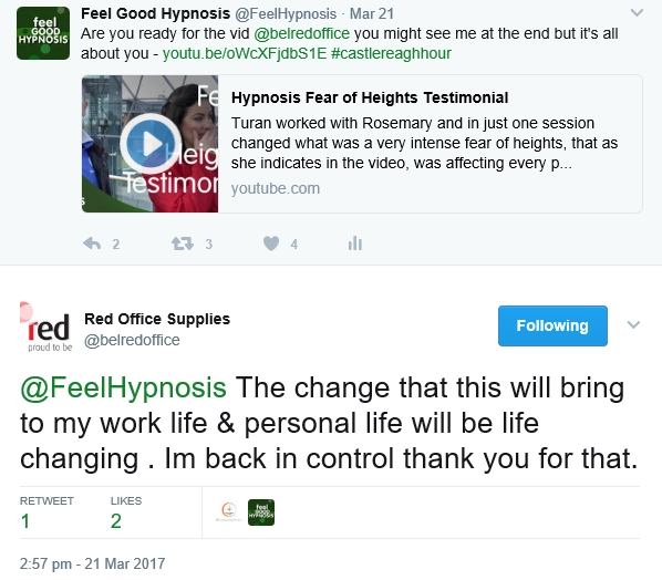 feedback on clients fear of heights