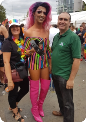 Hypnotherapist Turan Mirza at Pride Event